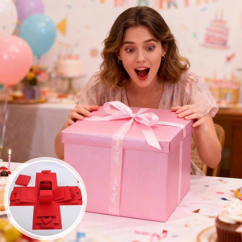 DIY Explosion Gift Box,5-Layer Explosion Gift Box,DIY Anniversary Snack Surprise with Empty E-xplosion B-ox,Scrapbooking B-ox,Multi Layer D-IY Photos G-ift for Anniversary,Birthday,Valentine's Day - Image 4